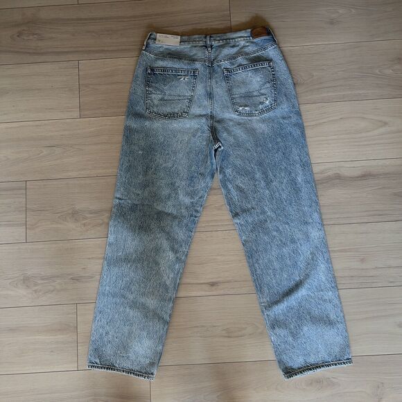 American Eagle Jeans Highest Rise 90’s Boyfriend Patchwork Destroyed Denim 14 - Picture 14 of 15